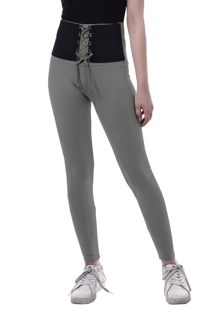 Moomaya Womens High Waisted Yoga Pants Corset Style Trendy Leggings