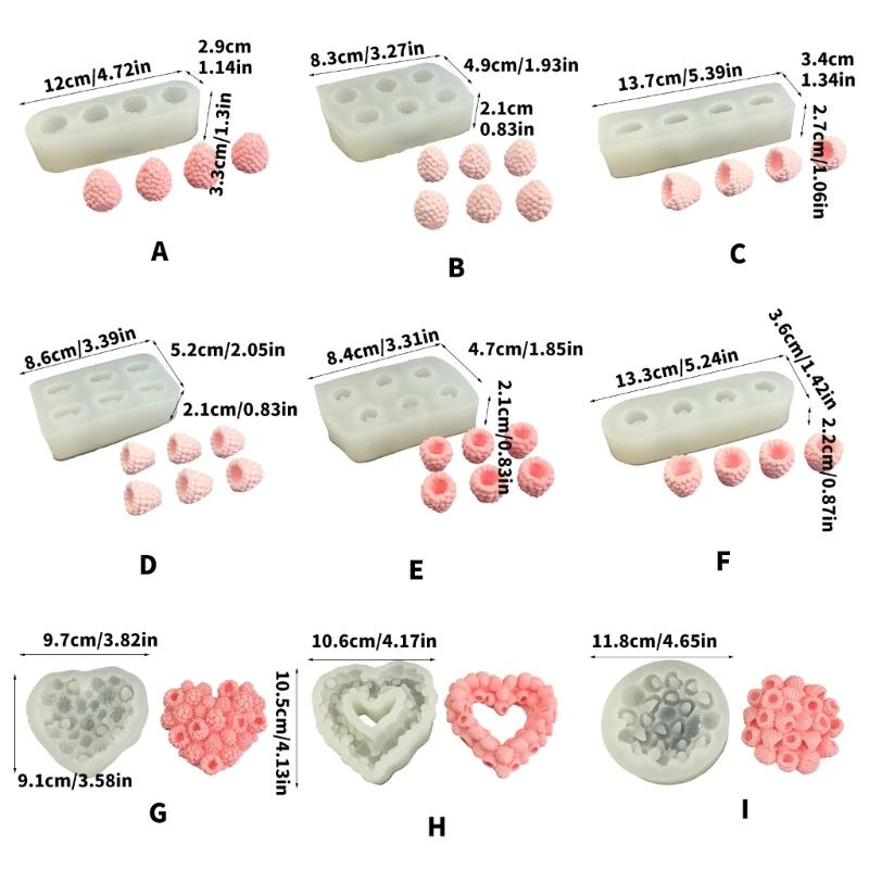 Creative Heart Shape Raspberry Cake Molds Durable Silicone Safe Silicone Dessert MoldFor Professional Bakers