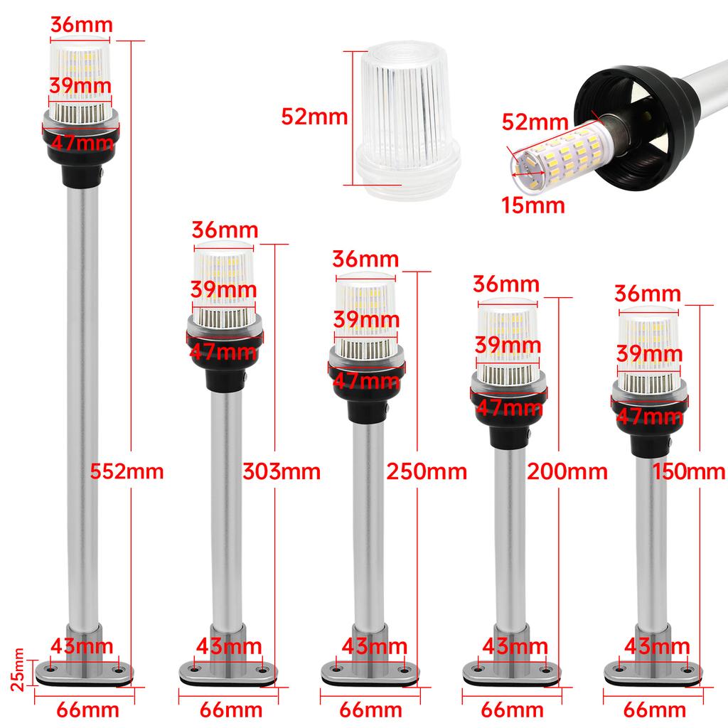 NEW Fold Down 360 Degree LED Boat Navigation Light for Yacht Marine Anchor Light 12~24 V Sailing Signal Light Boat Accessories