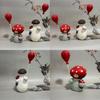 Wooden Mushroom Figurine With Balloons Handmade Home Decor Gift For Friends And Celebrations