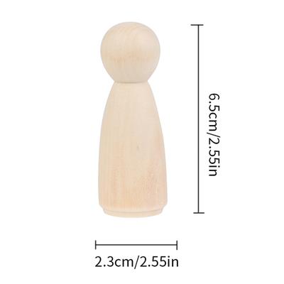 Unfinished Wooden Peg Dolls DIY Wood Mushroom Blank Painting Tree Toy Christmas Tree Decorative for Kids DIY Art Craft