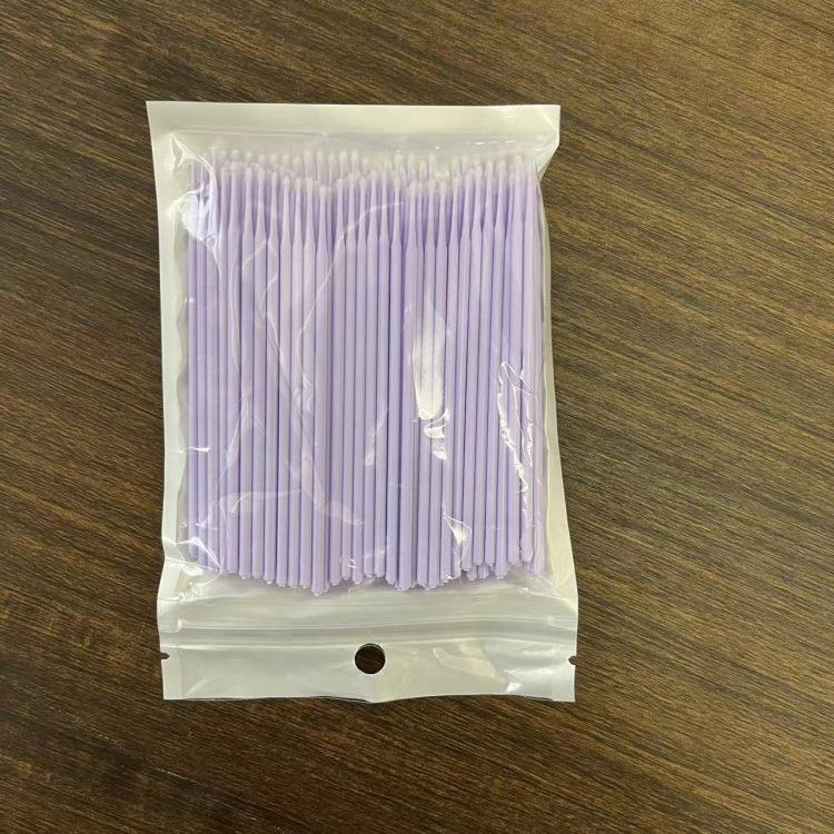 100 Purple Nano Cotton Swabs for Eyebrow & Eyeliner Correction - Disposable Makeup Brushes