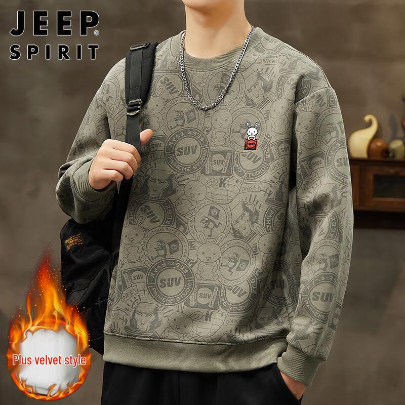 

JEEP SPIRIT Men s American Style Long Sleeve Sweatshirt T-Shirt 4XL