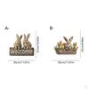 2 Pieces Easter Hanging Plaque Bunny Sign, Cute Decorations Signs for Living Room