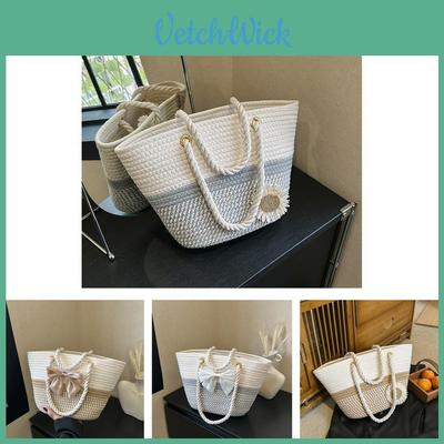 Large Woven Tote Bag For Women 2023 Summer Fashion Sunflower Handbag Casual Vacation Shoulder Bag
