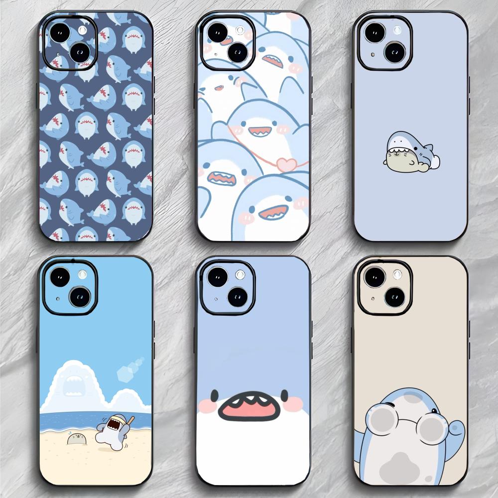 Cartoon Cute Shark Sea Art Phone Case Phone Case Soft Packaging Lightweight For iPhone17 16 15 14 13ProMax