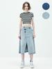 Lam Ras5014 Asymmetrical Aline Denim Skirt