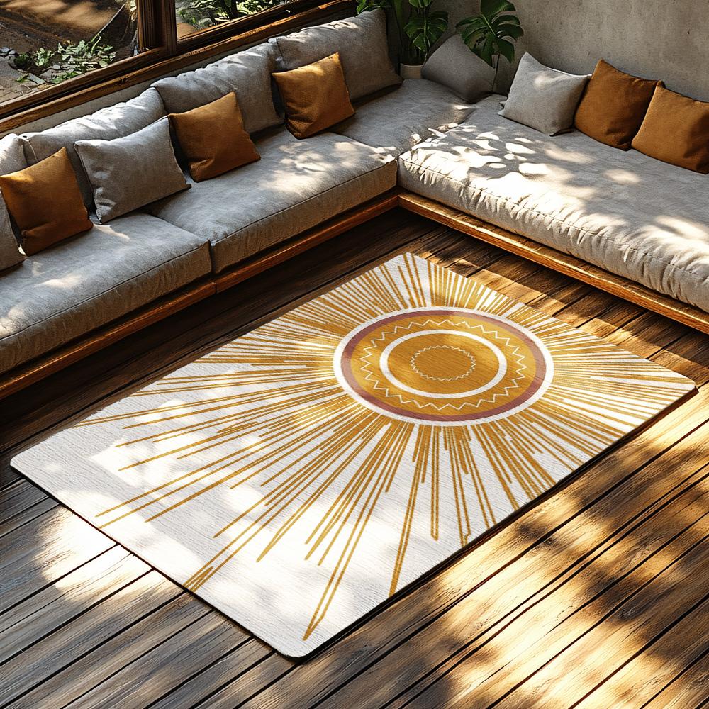 Geometrischer Teppich Moderner Abstrakter Teppich Wohnzimmer Bodenteppich Heimdekoration Rutschfester Innen-Außenbereich Teppiche