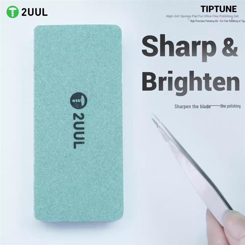 2UUL FM02 Precision Grinding Tweezer Set with Sponge and Sandpaper