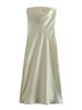 European and American Spring New Women's Clothing Temperament Waist Satin Texture Surface Tube Top Dress Women