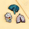 Fashion Body Organs Enamel Brooch Heart Brain Lung Lapel Pins Art Design Ocean Flowers Symbol Love Badge Bag Denim Jewelry Gifts