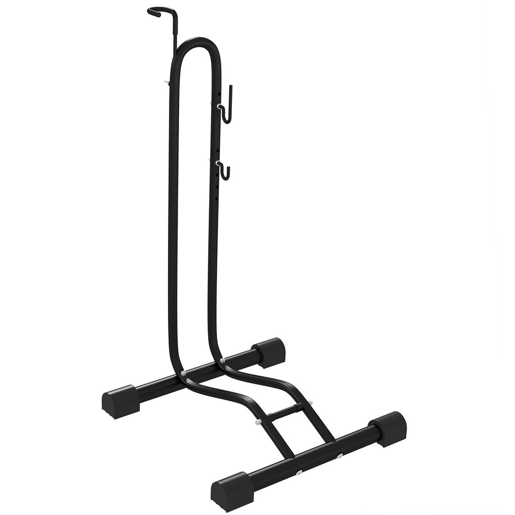 Vertical and Horizontal Bike Rack Bicycle, Storage Stand with Adjustable Hooks, for 24"-29" Wheels, 700c Bike