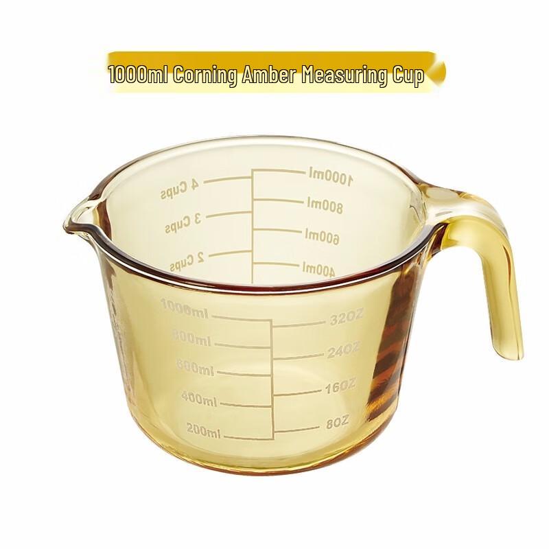Corning VISIONS Amber Heat-Resistant Glass Measuring Cup 1L