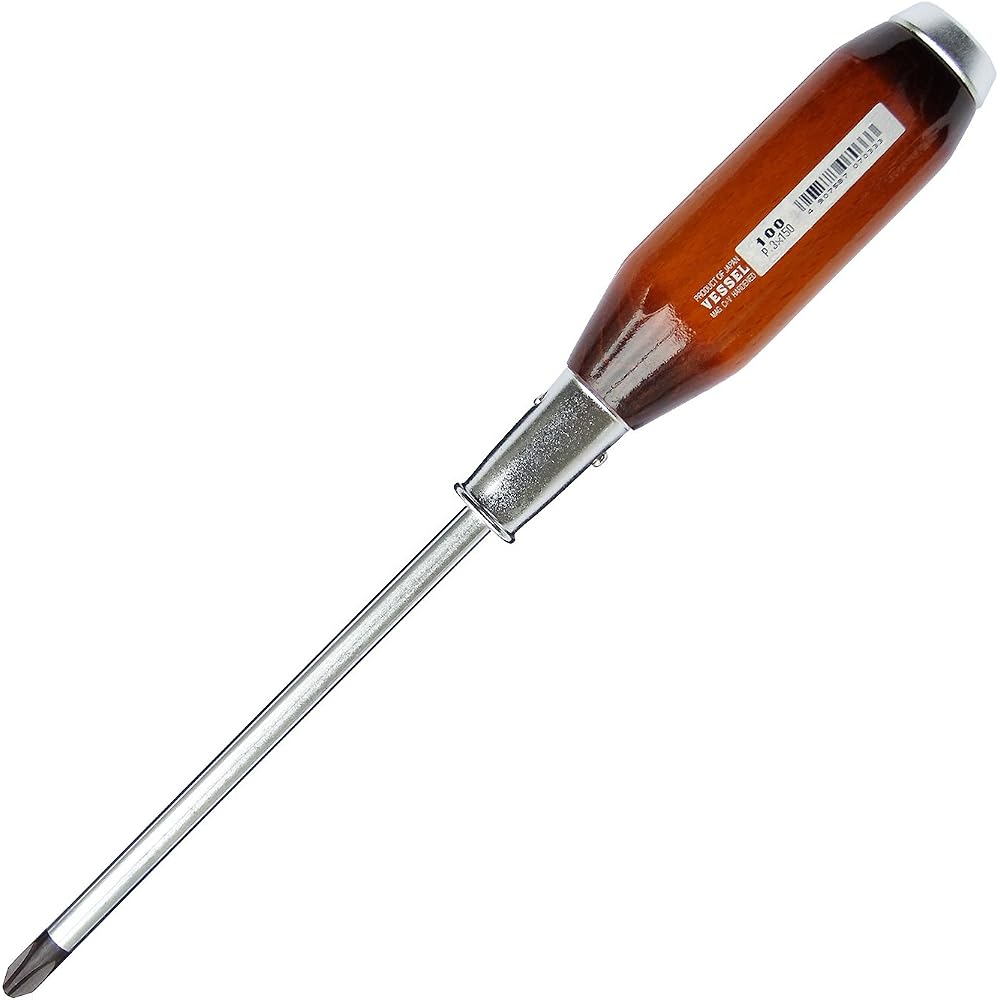VESSEL (VESSEL) Strong Penetrating Screwdriver Wooden Handle +3 x 150 100
