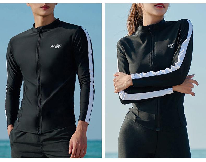 Unisex Jellyfish-Proof Diving Jacket: Sun-Protective, Quick-Dry, Chest-Padded, Long Sleeve Swimsuit for Couples.