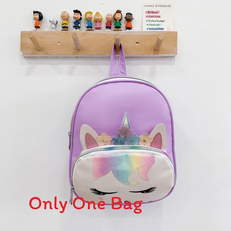 Unicorn Print Fashion Sequins Cartoon Kids School Backpack With Curved Straps