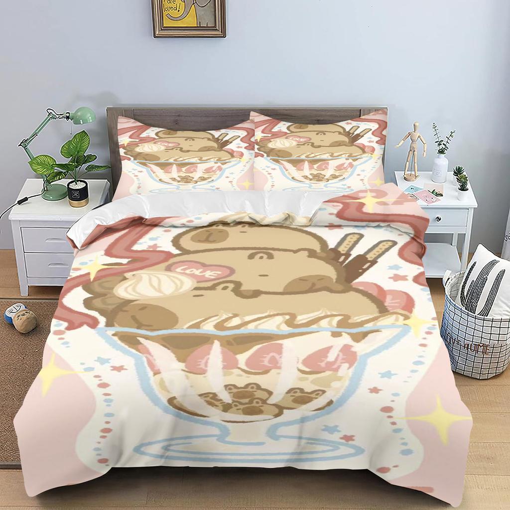 Comforter Capybara Cute Home Guinea Pig New Design Decor Comfortable Set Teenager Children Soft Bedding