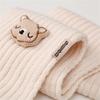 Cappello e Sciarpa Caldi Invernali Cappello e Sciarpa per Bambini Cappello-Sciarpa Ispessito Cappello Berretto Elastico con Pompon per Bambini 1-6 Anni