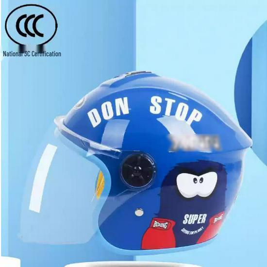 Dinosaur Cartoon Children's Electric Car Helmet - Four Seasons Safety, Thickened for Girls and Boys