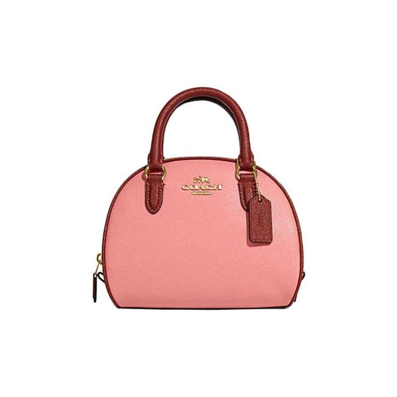 COACH Sydney 21 Color Block Letter Logo Split Calf Leather Shoulder Crossbody Tote Regular Women s Mixed Candy Pink розовый