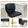 Bar Stool Height-Adjustable 62-83cm, 360 degrees Swivel Chair with Backrest & Footrest, Ergonomic Kitchen, Black Faux Leather, 136kg