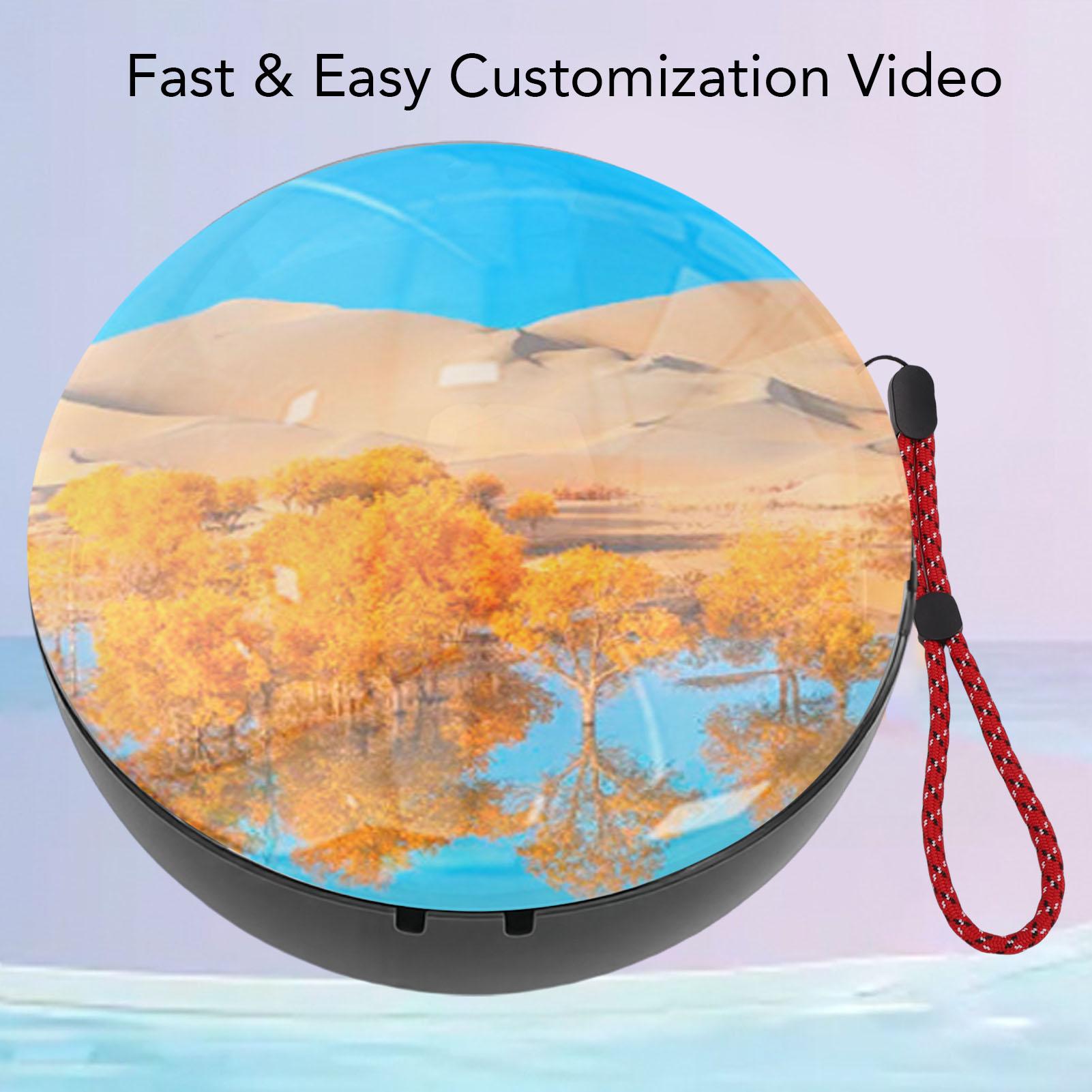 

2.7 Inch Memory Sphere Lamp Crystal Ball Video Player 3D Personalized Uploadable Videos Photos Unique Anniversary чёрный