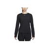 Nike Ensfarget Pullover Rund hals Casual Langermet T-skjorte Dame Topper Svart FN2802-010