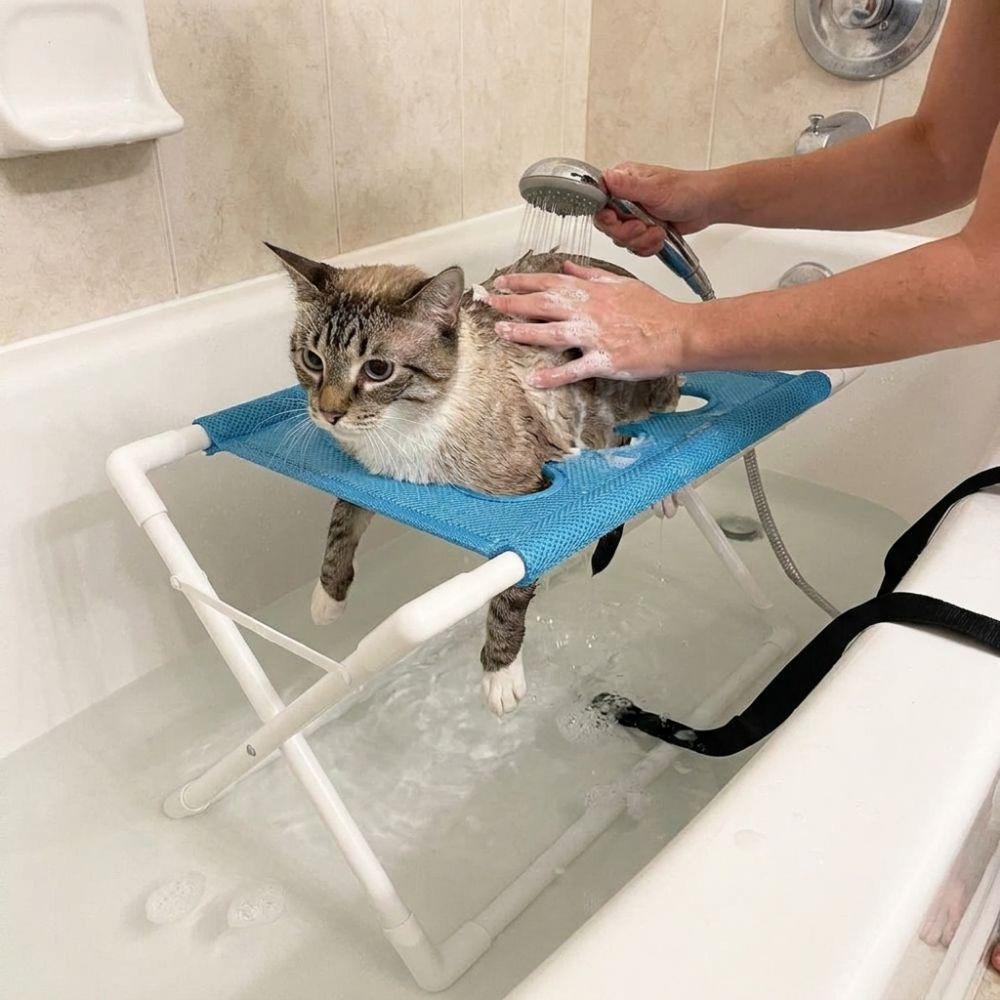 Mesh Pet Bathing Rack Quick Dry Dog Nail Trimming Holder Cat Grooming Hammock for Pet Shop