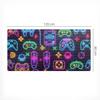 Protective Desk Mat With Neon Game Controllers Graphic 120X60 Cm