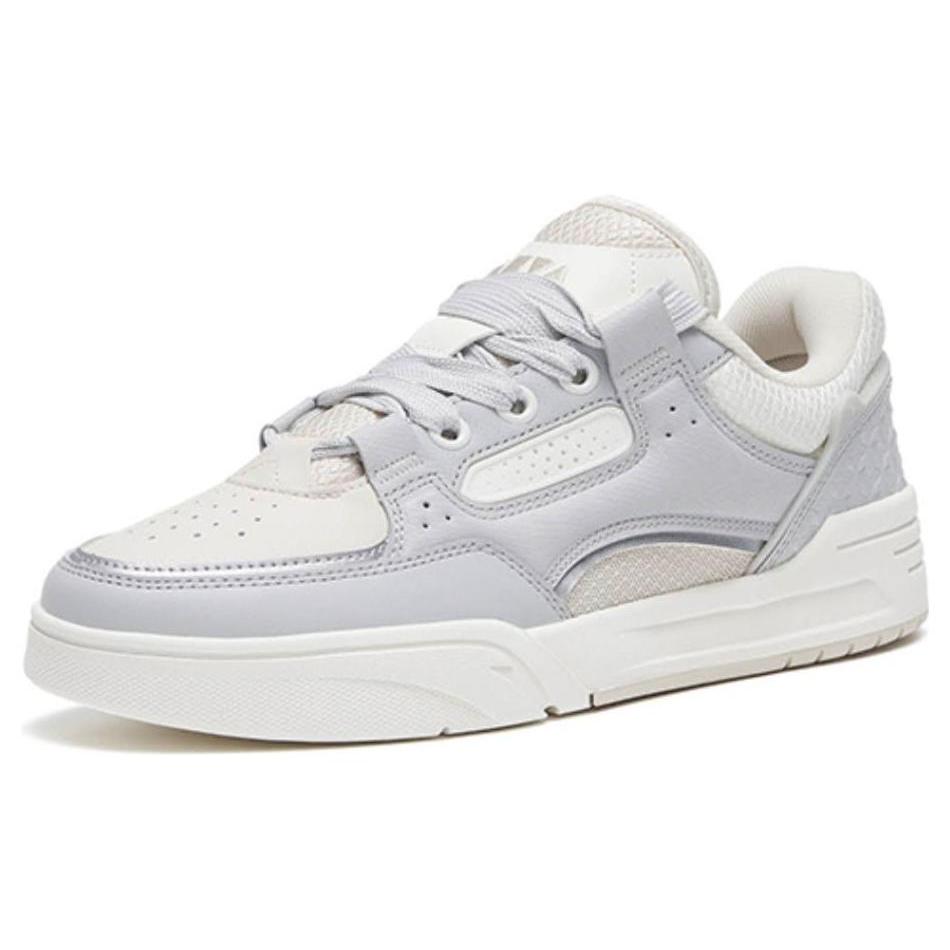 New Anta AOJIE Slip Resistant Cushioning Wear Resistant Low Top Skateboard Shoes Women's Gray White 122318040-1