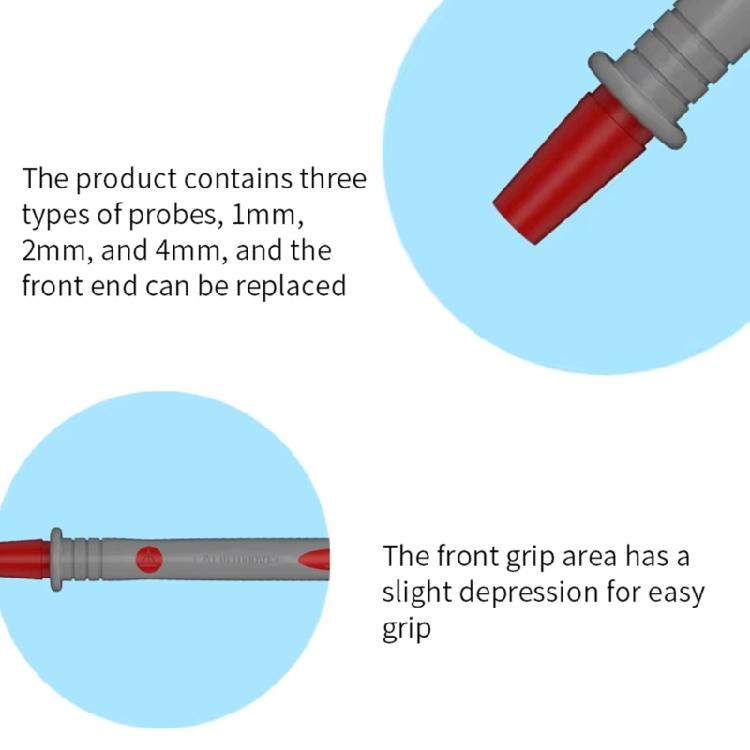 Industrial Multimeter Cable 20A 1000V Digital Multimeter Probe Test Leads Pen Tip with Rubber Coated Handle