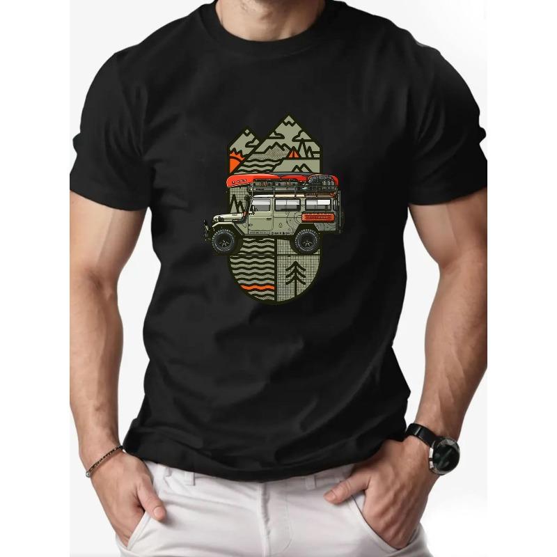 Men'S Off-Road Vehicle Graphic Summer Casual Short-Sleeve T-Shirt