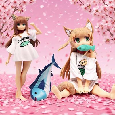 Kawaii Cat Girl Kinako Anime Figure Action Cartoon Girl Model Statue Collection Desktop Decoration Ornament Toys Gift