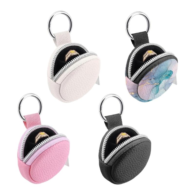 Small Travel Jewelry Organizers Soft Leather Case With 4 Color Addition For Earrings Rings Necklace Storage