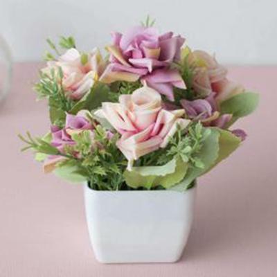 Artificial Flower No-watering Anti-fade Fresh-keeping Indoor Outdoor Fake Floral with Pot Photography Props
