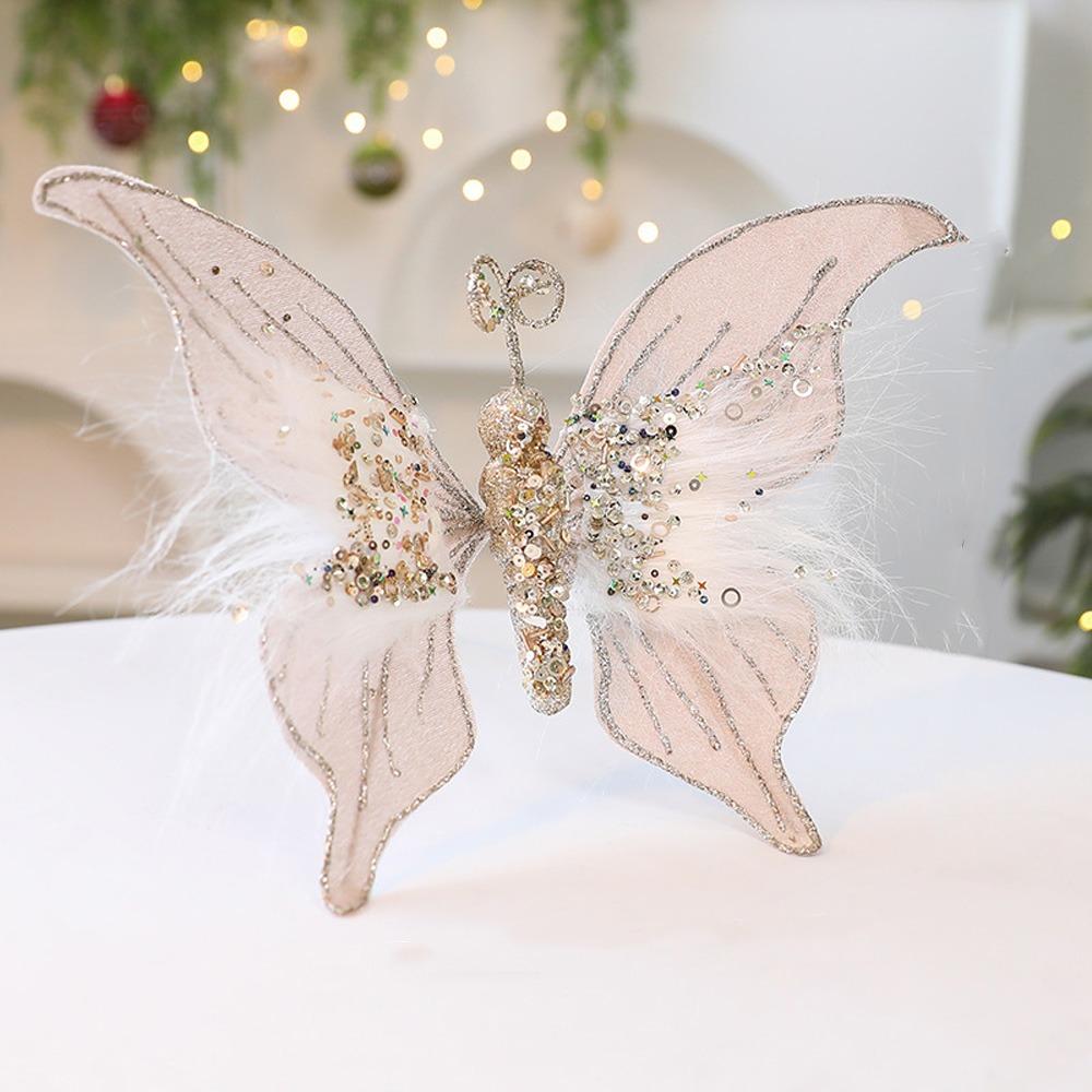 with Clip Christmas Butterflies Ornaments Christmas Tree Decoration  New Year Celebration