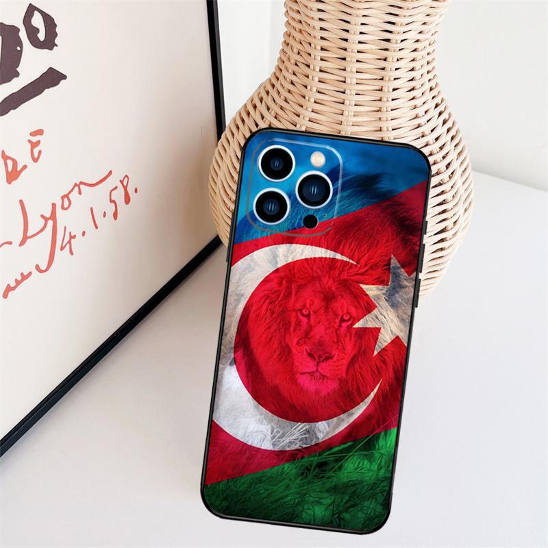 Azerbaijan Flag Phone Case For iPhone 16 Pro Max 14 13 12 11 15 17 Pro Max Mini 15 16 Plus 16e Back Cover