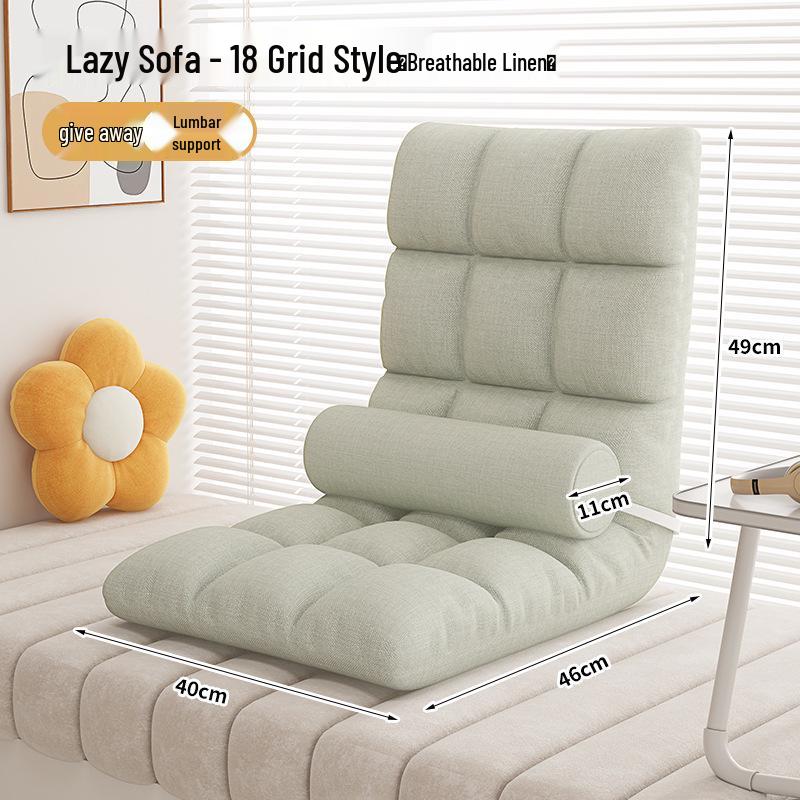 Lazy Tatami Folding Sofa Chair: Single Bed & Backrest for Dorms, Balconies, and Bedrooms