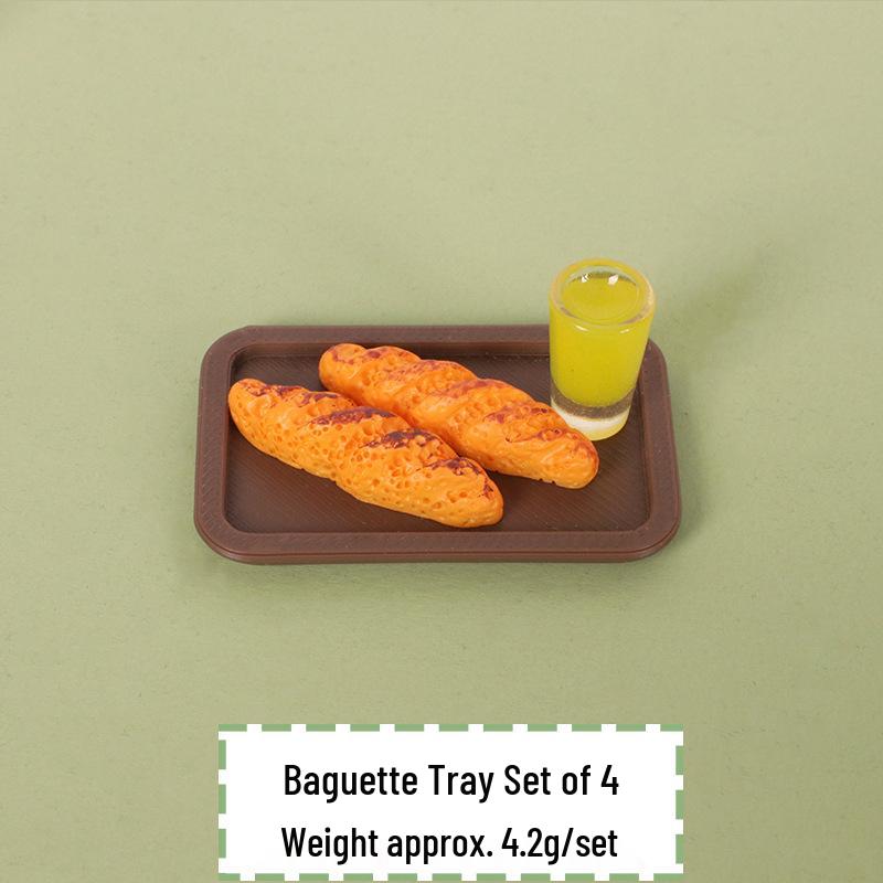 Miniature Bread Tray & Cookie Ornaments for Dollhouse DIY Decoration