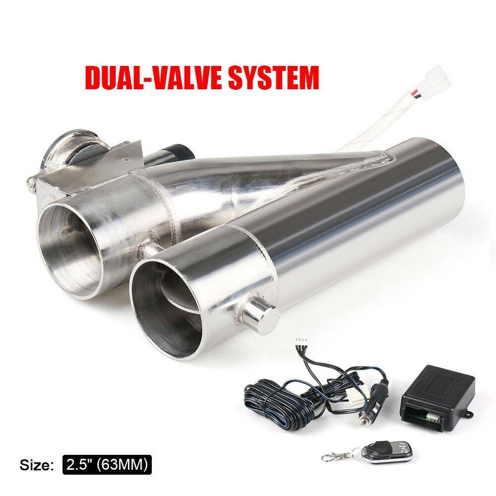 3" 2.5'' Double Valve Car Electric Exhaust Cut Out Valve Exhaust Pipe Muffler Kit with Wireless Remote Control