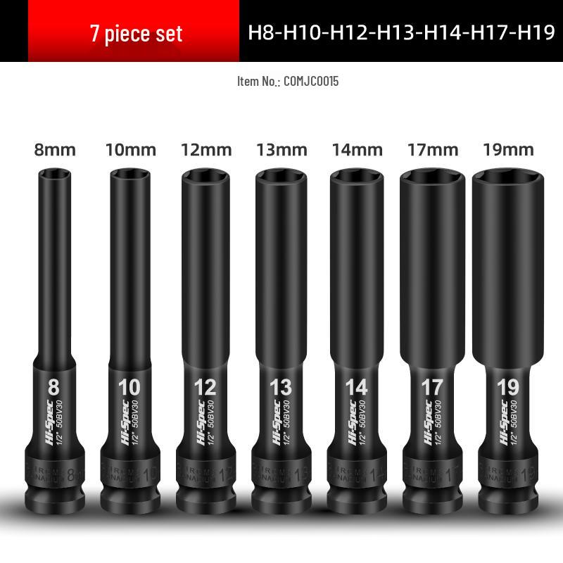 Extended Thin-Walled Hex Deep Impact Socket 8mm for Electric Wrench