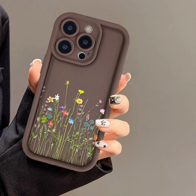 Colored flowers Apply to iPhone17ProMax mobile phone case 16 Apple 17 matte 14/15 Premium 13 factory