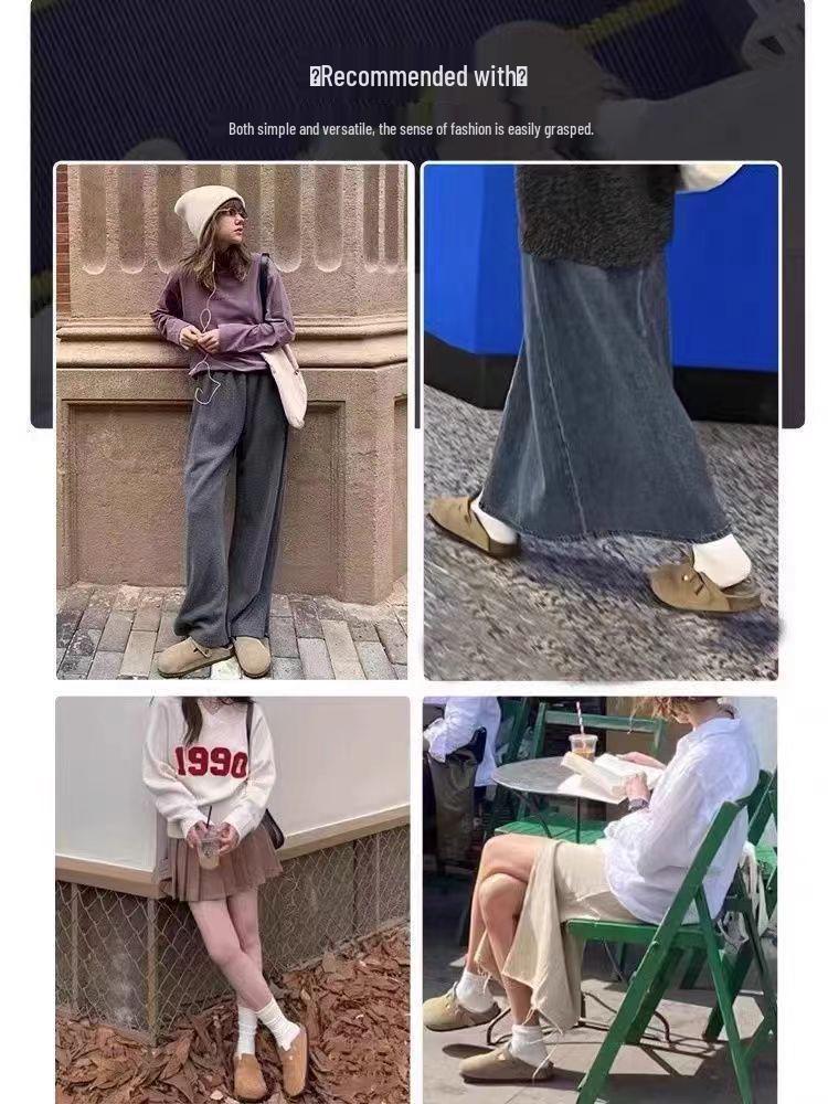 Unisex Genuine Leather Birkenstock Closed-Toe Clogs with Vintage Cork Platform