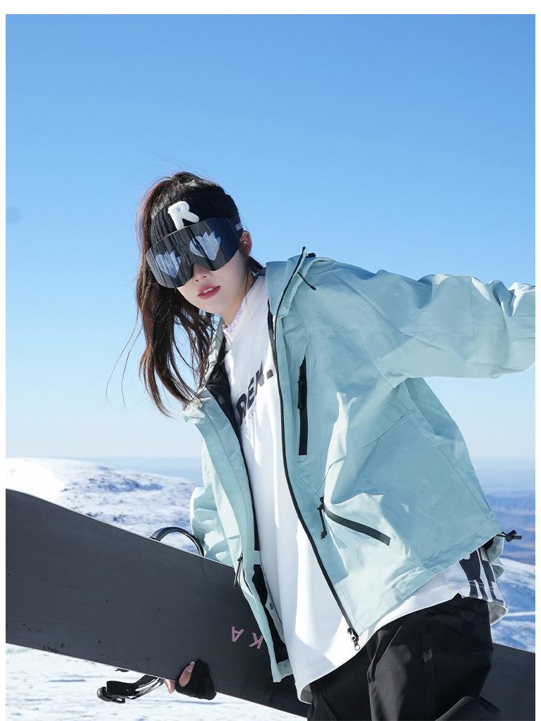 AK Waterproof Ski Suit Set: Plus Size Couple Style, Stand Collar, -30° Rated, E18