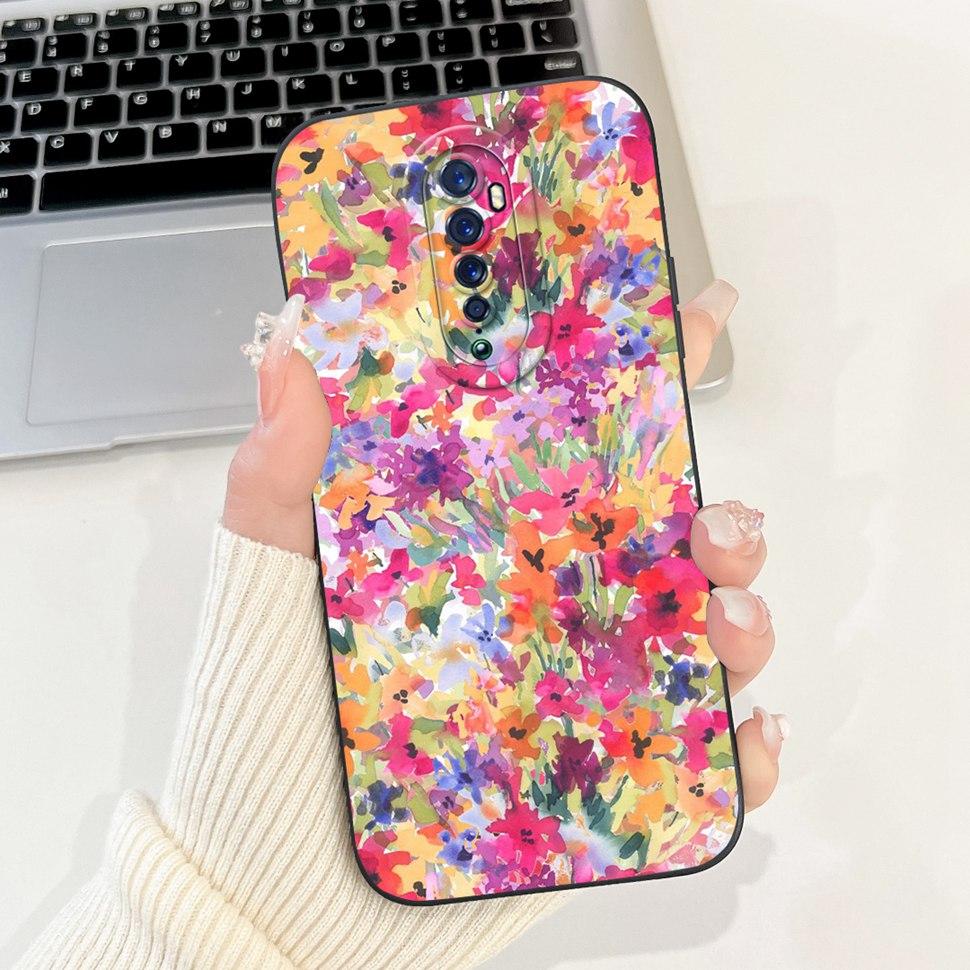 For Oppo Reno 2 2F Case Cute Rabbit Painted Cover Soft Silicone TPU Phone Cases For Oppo Reno2 F Reno 2F Back Cover Funda