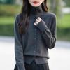 Women S Thick Knit Cardigan Solid Color Long Sleeve Button Closure Casual Sweater