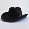 Men Women Western Style Felt Fedoras Hats Vintage Gentleman Cowgirl Jazz Hats Wide Brim Church Caps
