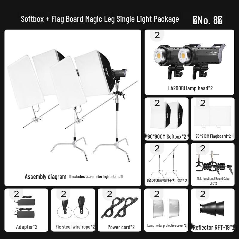 Godox LA200Bl Dual Color Temperature LED Video Light Kit