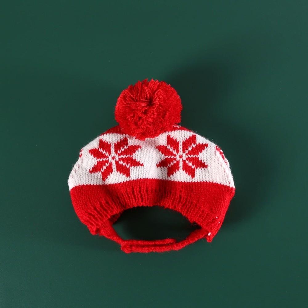 Cute Cat Dog Christmas Hat Scarf Adjustable Pet Knitted Suit Pet Dress Up Set  Xmas Pet Costume