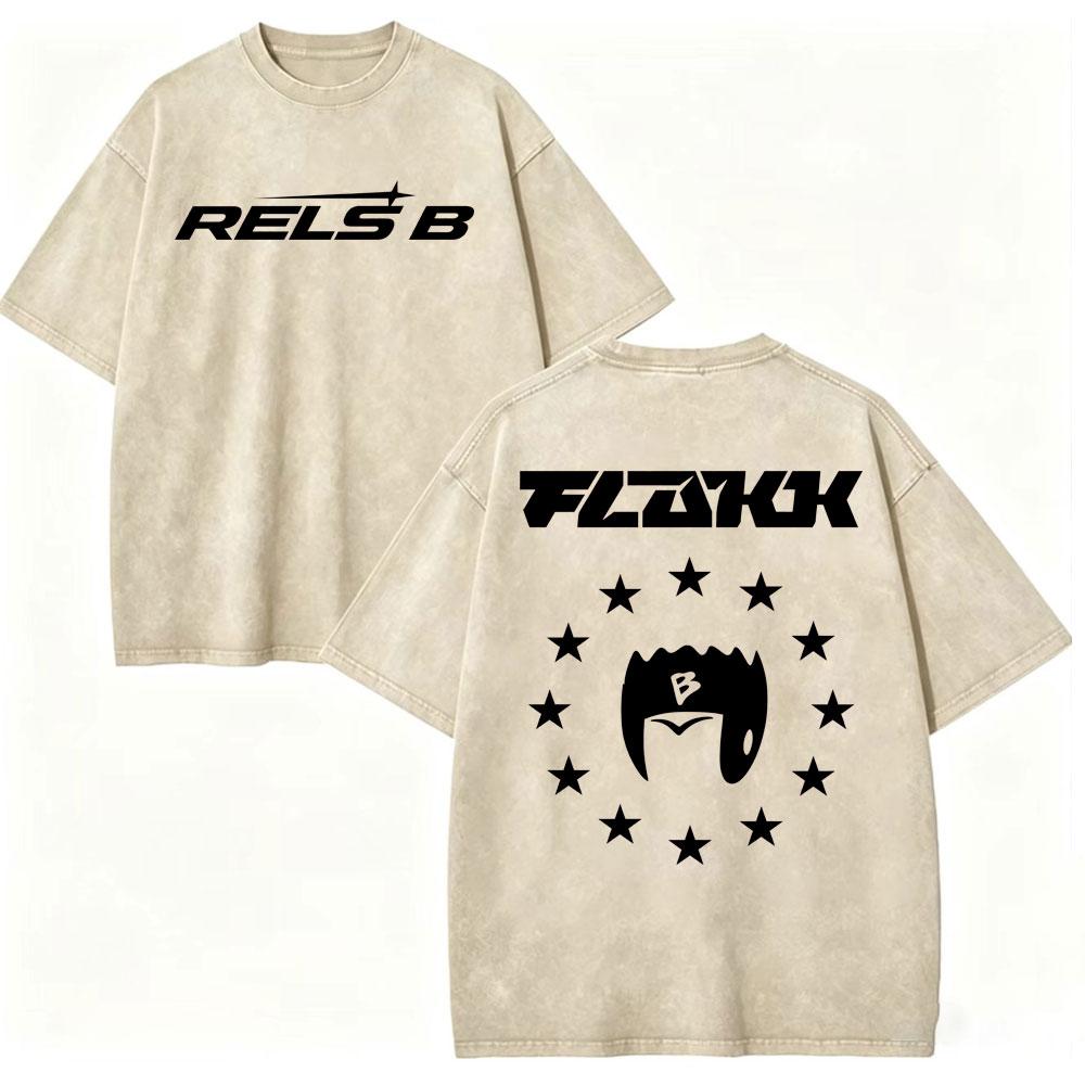 Vintage Washed Rapper Rels B Album Merch Tshirts Men Women Hip Hop Fashion Short Sleeve T Shirt Summer Casual Cotton Tshirts